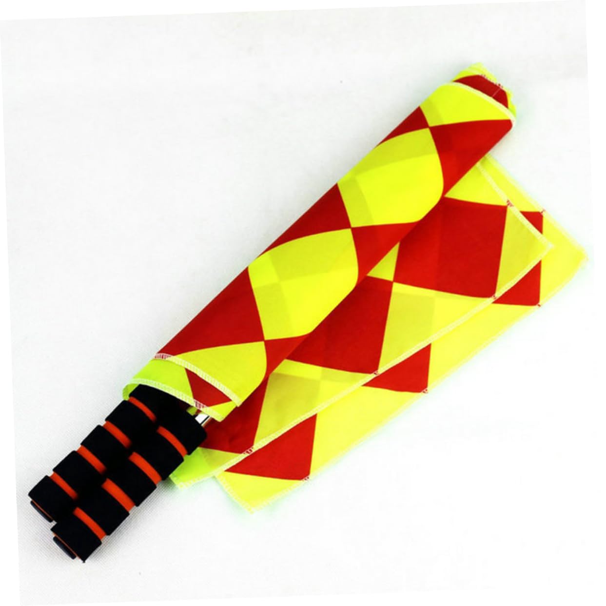 Yardwe Handheld Border Flags for Football Training 2 Pack Referee Flag Comfortable Sponge Grip Stainless Steel Rod Easy to