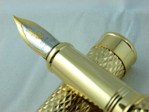 Crocodile 218 Doré pluie Stylo plume 22 KGP Pointe moyenne
