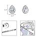 EleQueen 925 Sterling Silver Full Prong Cubic Zirconia Bridal Teardrop Stud Earrings Clear
