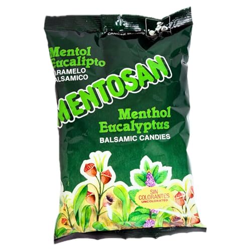 Caramelos Menta Natural MENTOSAN - Balsámicos con Eucaliptol Natural y Niauli -Bolsa de 500gr – Alivio Natural para la Garganta y Vías Respiratorias – Sabor Intenso y Frescor Duradero - Mentol