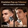 Electric Foil Shaver for Men,Electric Razor with Pop-up Trimmer,Cordless Beard Trimmer,Waterproof,Wet & Dry Shaving,LED Display,2-Speed Mode (Silver)