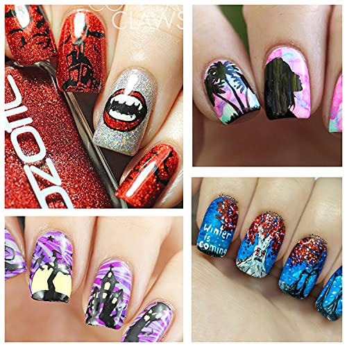 Nail Stamping Plate, Danneasy 6 Pieces Nail Stamp For Halloween Christmas Nail Stencils Manicure Template With Nail Stamper, Scraper, Storage Bag (Holiday Series) #TOP5