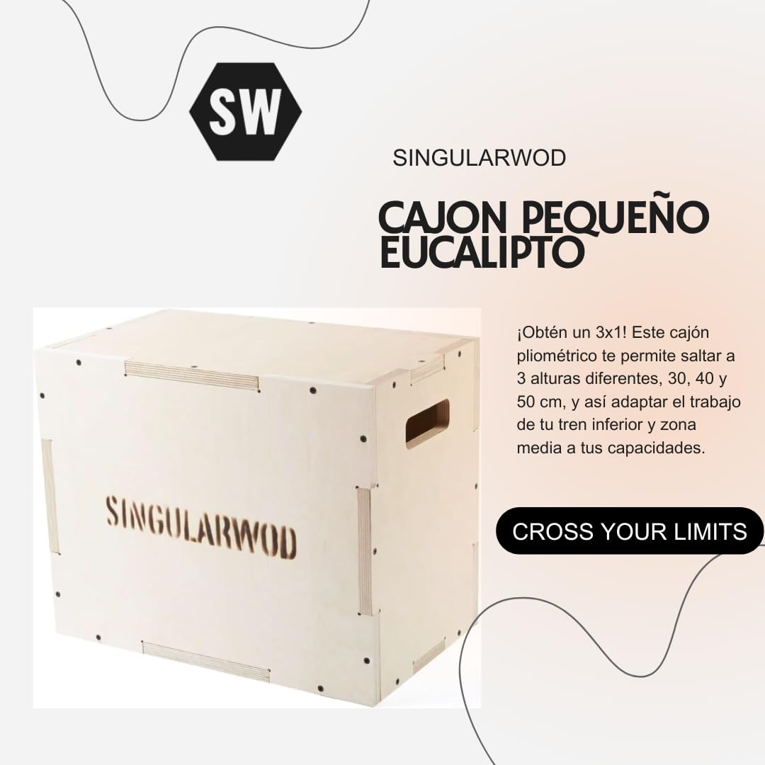 SINGULARWOD Cajón Pequeño Pliométrico Eucalipto. Cajon Pliometrico. Steps Fitness Cajón de Salto Crossfit. Steppers Crossfit. Cajon de Salto. Plyo Box, Jump Box Cross Training. Cajon Crossfit