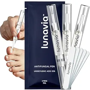 Lunavia Antifungal Pen – Cures Most Athlete’s Foot, Jock Itch, and Ringworm - 25% Undecylenic Acid with added Tea Tree, Jojoba, Clove Bud Oils & Aloe - 3-Pack Twist Pen (9ML Volume)
