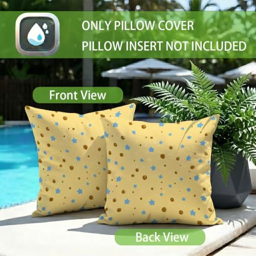 Housses coussin extérieur imperméables 50x50 jaune déco balcon jardin