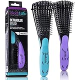 SleekLife 2 Pack Detangling Brush for Curly, Kinky, Knot 3a to 4c, Dry/Wet Tangle Hair Detangler, Detangle Natural African Hair, Gentle Exfoliating, Brush for All Hair Types