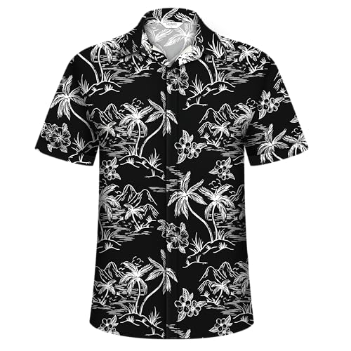 Image of Hawaiian Shirt for Men Tropical Shirts Summer Beach Button Down Short Sleeve Luau Aloha Floral Cruise Vacation Outfit 2026