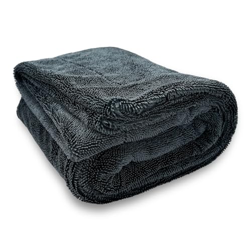 JNXIJ Microfiber Towels for Cars, 23.6"×35.4" Super Absorbent Drying Towel with Twisted-Loop Design, 1200 GSM High Performance Cleaning Cloth for Auto Detailing Washing Polishing