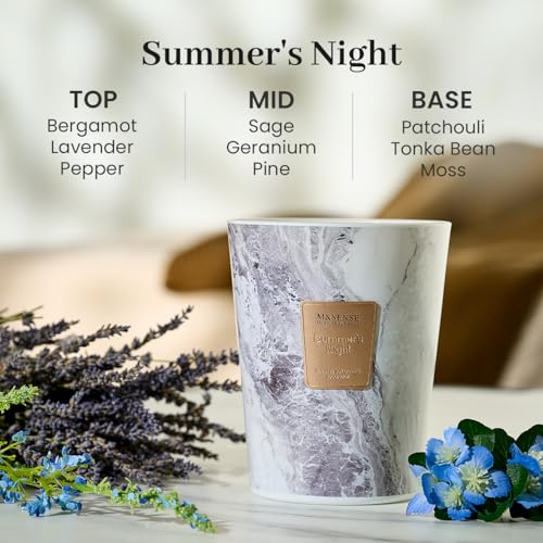 Image of M&SENSE Extra Large Summer Candle 35oz 150H Summer Night Scented Candle, 3 Wick Highly Scented Jar Candle, XL Candles Gift for Stress Relief, Meditation, Yoga