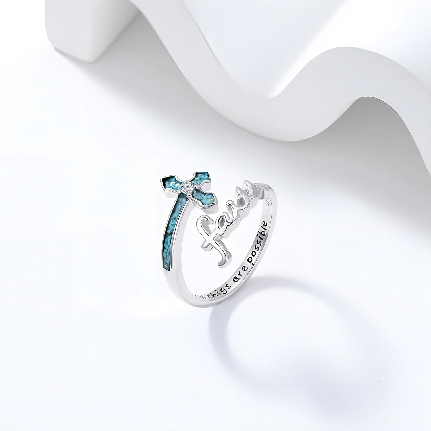 Cross Rings for Women 925 Sterling Silver Faith Cross Rings Christian Religious Jewelry Gifts for Men - Image 2