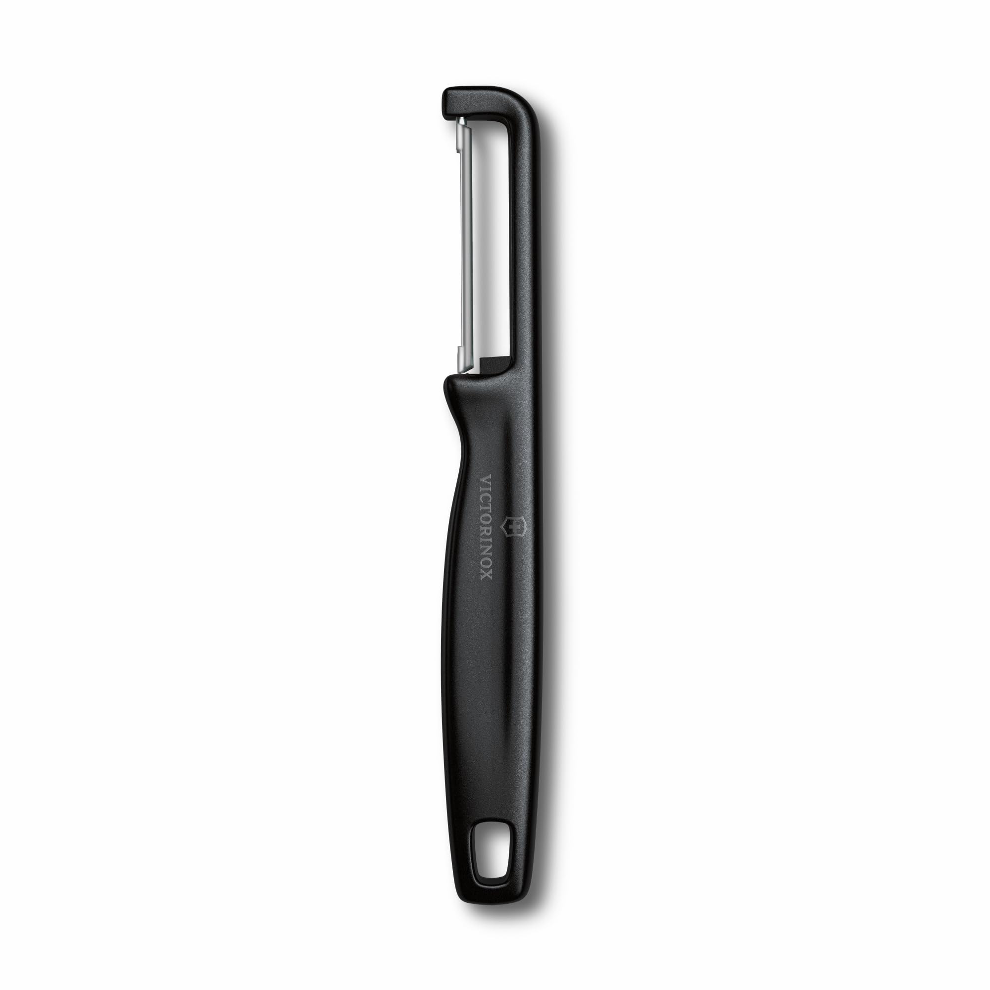 Victorinox Peeler Iota, for Vegetables, Fruits, Straight Edge, Double-Edged, Extra Sharp, Swiss Made, Black