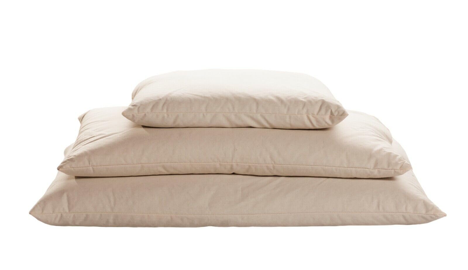 Merino Wool 1 almohada ECCO de cáscara de trigo sarraceno, almohada 100% orgánica, funda de almohada de algodón (50 x 60 cm)