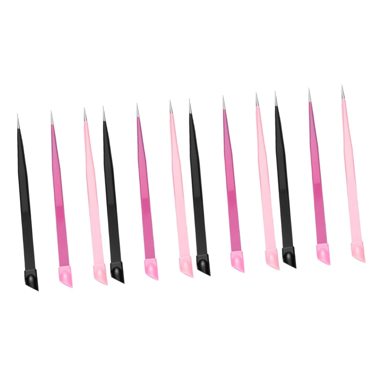 VICASKY 4 Set Pinzette Doppiper Nail Art Inossidabile Con Pressionper Adesivi Per Donne Design Versatile Per Unghie 3 Pezzi*4
