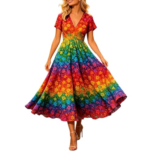 Robe élégante femme ample robe d'été décontractée imprimée