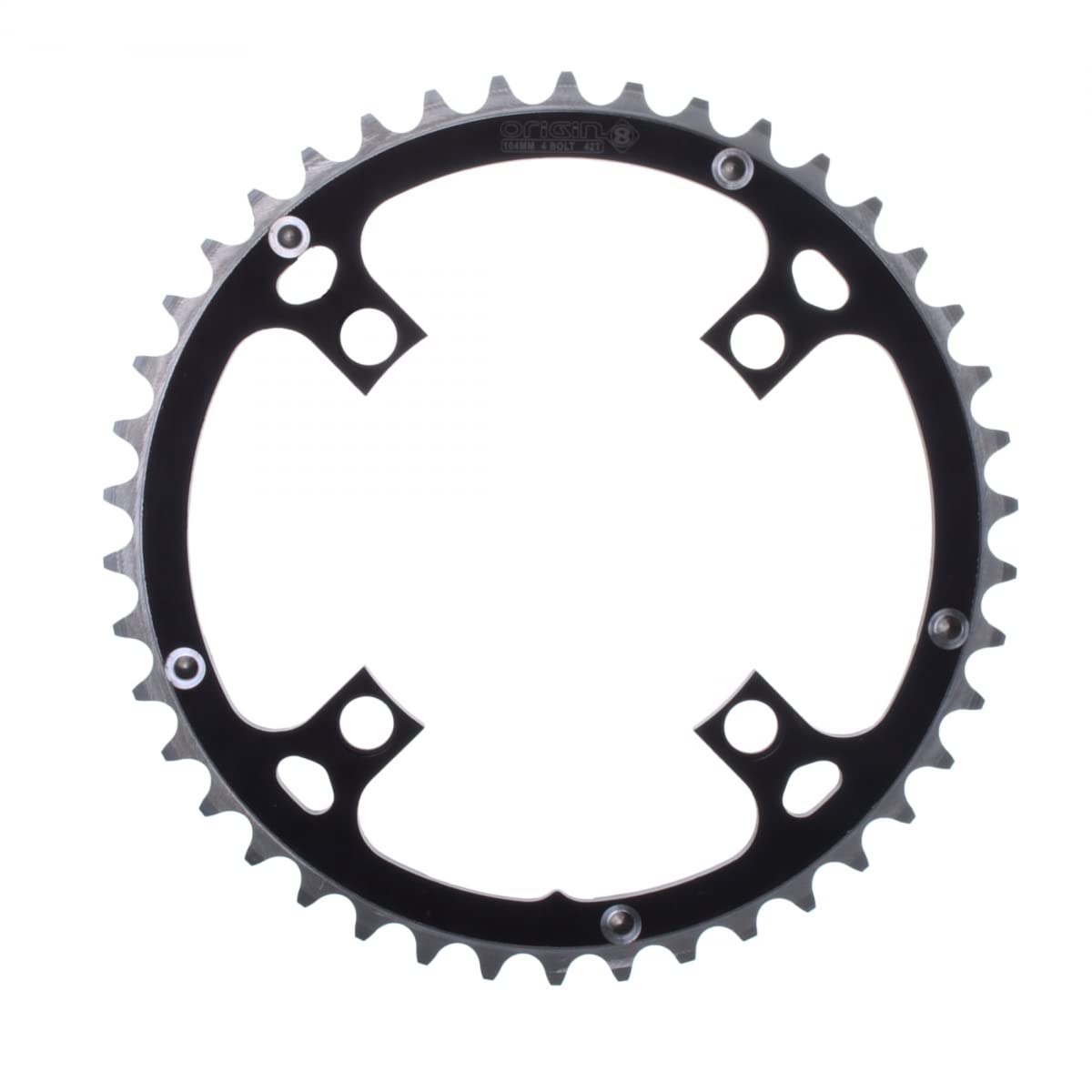 Origin8 Alloy Ramped Chainrings, Black/Silver