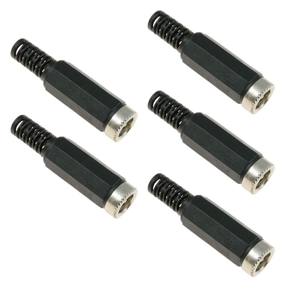 Switch Electronics 2.5mm x 5.5mm Female Socket Jack DC Power Connector Adapter Plug (Pack of 5)