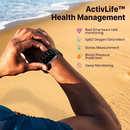 Image of Promate Xwatch-B18 Fitness Smart Watch, 1.8 inch Display Bluetooth Calling, IP67 Water Resistant, Voice Assistant, 15 Days Battery Life, 27 Sports Modes, Real-Time HR Monitor, 100+ Watch Faces (Graphite)