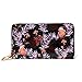 Produktbild JHGFG Mode Handtasche Reißverschluss Brieftasche Dark Garden Voll blühende Blume Viele Telefon Clutch Geldbörse Abend Clutch Blocking Leder Wallet Multi Card Organizer