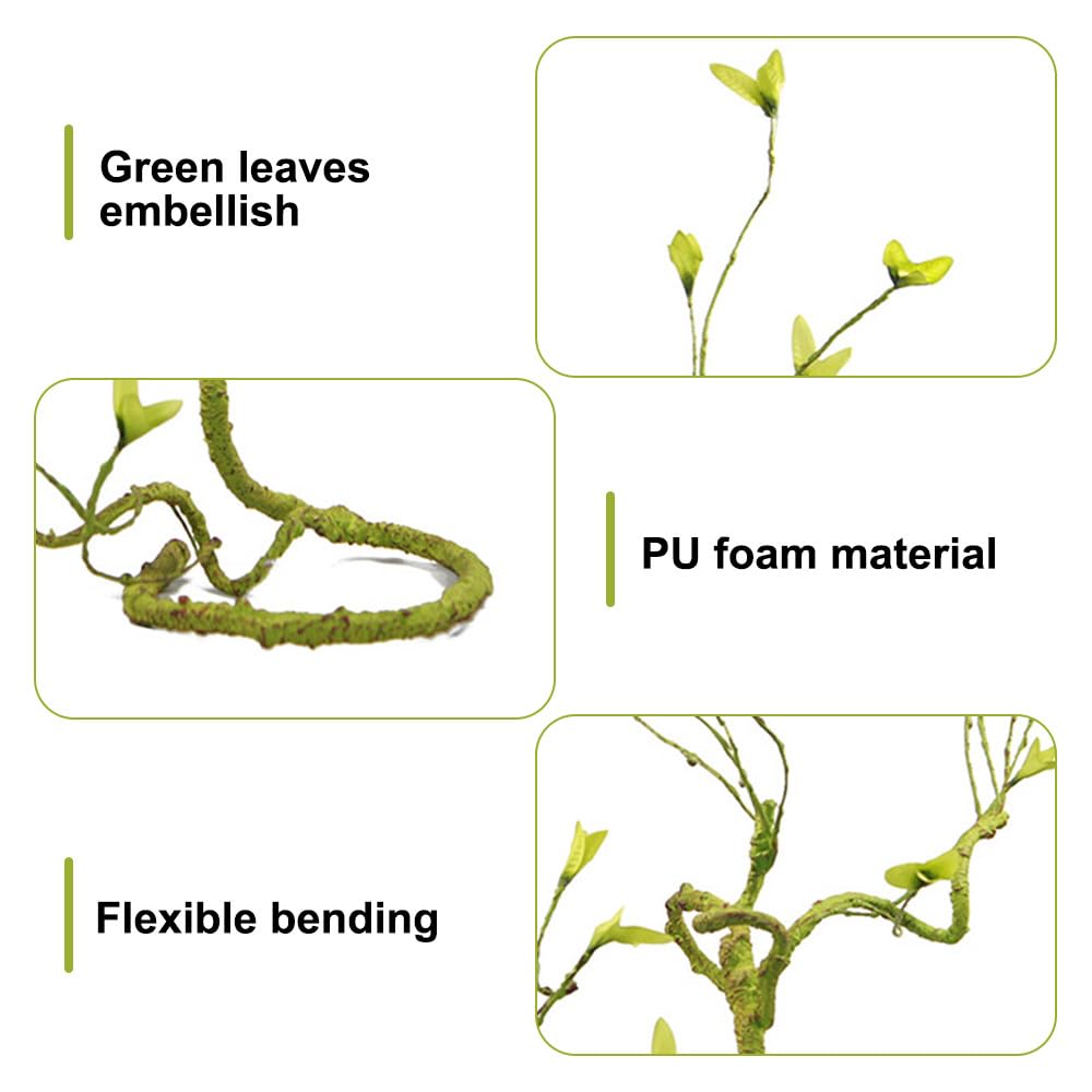 DONGKER Reptile Terrarium Decor Branch,3.3Ft Reptile Climbing Branches Flexible Chameleon Cage Vines for Reptiles Lizard Gecko Frog Bearded Dragons - Image 2