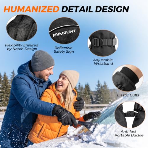 Image of rivmount Winter Waterproof Ski Snow Warm Gloves for Women Men, Windproof Cold Weather Thermal with Touchscreen Fingers, for Running Driving Cycling Hiking Biking Outdoor Sports Daily Work