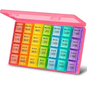 XL pillendozen, 7 dagen, 4 keer per dag, wekelijkse pillendoosorganisator, grote dagelijkse dossett pillendoos, 7 dagen, 28 compartimenten, 7 dagen medicatie-organizer, grote reistablet-organizer voor