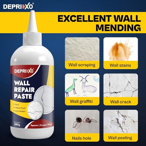Image of Wall Repair Paste - Paint Wall Putty Crack Repair for Walls and Joint, Mending Agent Damage Wall Crack Filler, Waterproof Wall Hole Filler by UNIDSC (Wall Repair Paste, 280 ml)