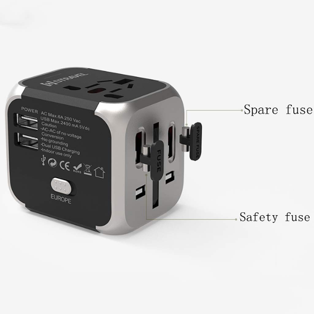 Adattatore di Viaggio in Tutto Il Mondo, Adapter Travel Socket International, Portable Travel International Charging Socket (Color : E, Dimensione : 65x50x60mm)