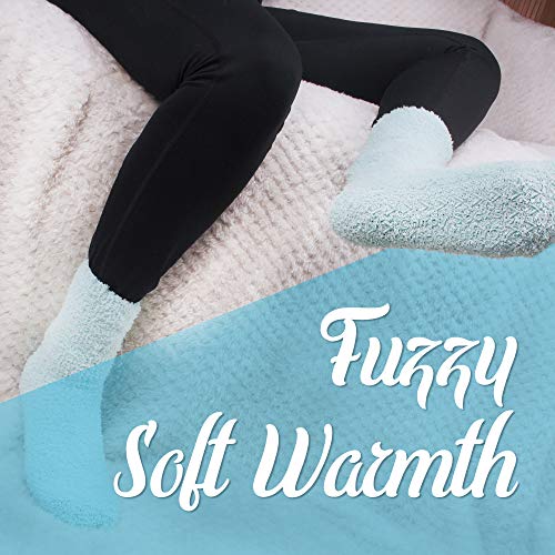 Image of BambooMN Colorful Fuzzy Socks - Assorted Super Soft Warm Microfiber Comfy Home Socks - Value Pack