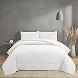 NH NOVOTEXTIL HOGAR Edredón Invierno Sherpa Cama 150 (250x260) Extra Grueso 560gr/m2 Efecto Borreguito - Edredón Suave, Cálido y Transpirable con 2 Fundas Almohada (50x70) (Belfast Blanco)