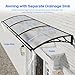 Awning for Door Entrance with Drainage Sink,32x48 Inch Awnings for Doors,Window Canopy Exterior with Plastic Steel Bracket,Polycarbonate Cover,UV,Rain,Snow Protection for House,Porch,Patio,Deck