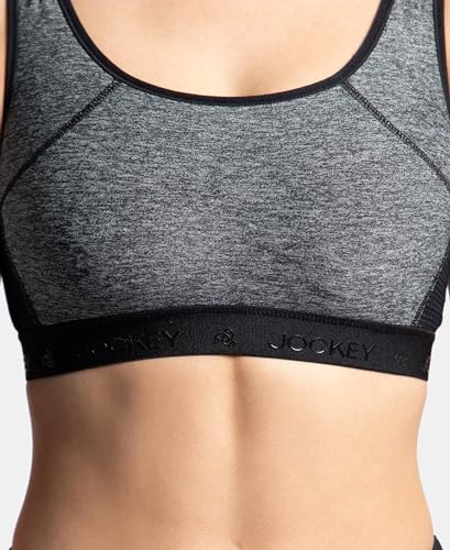 Image of Jockey AP20 Women Wirefree Padded Tactel Nylon Elastane Stretch Full Coverage Racerback Styling Active Sports Bra with StayFresh and StayDry Treatment