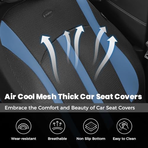 Image of FLORICH Front Car Seat Covers, Breathable Mesh Automotive Seat Cover, Universal Seat Covers Car Interior Protectors Cushion for Most Cars&SUV-Blue