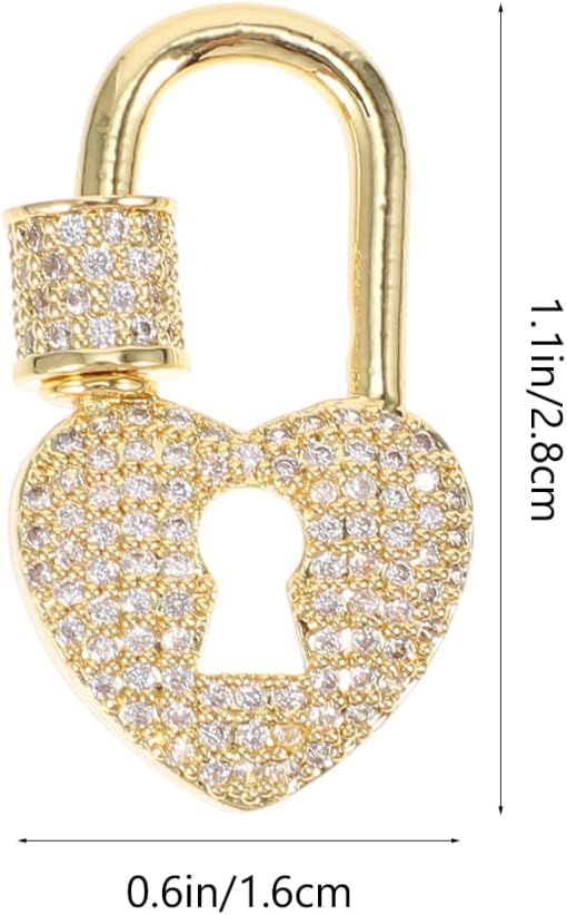 EXCEART Heart Keyhole Necklace Clasp Durable Jewelry Connector for DIY Jewelry Making Lightweight Compact Gold Tone Necklace Chain Closure - Image 5