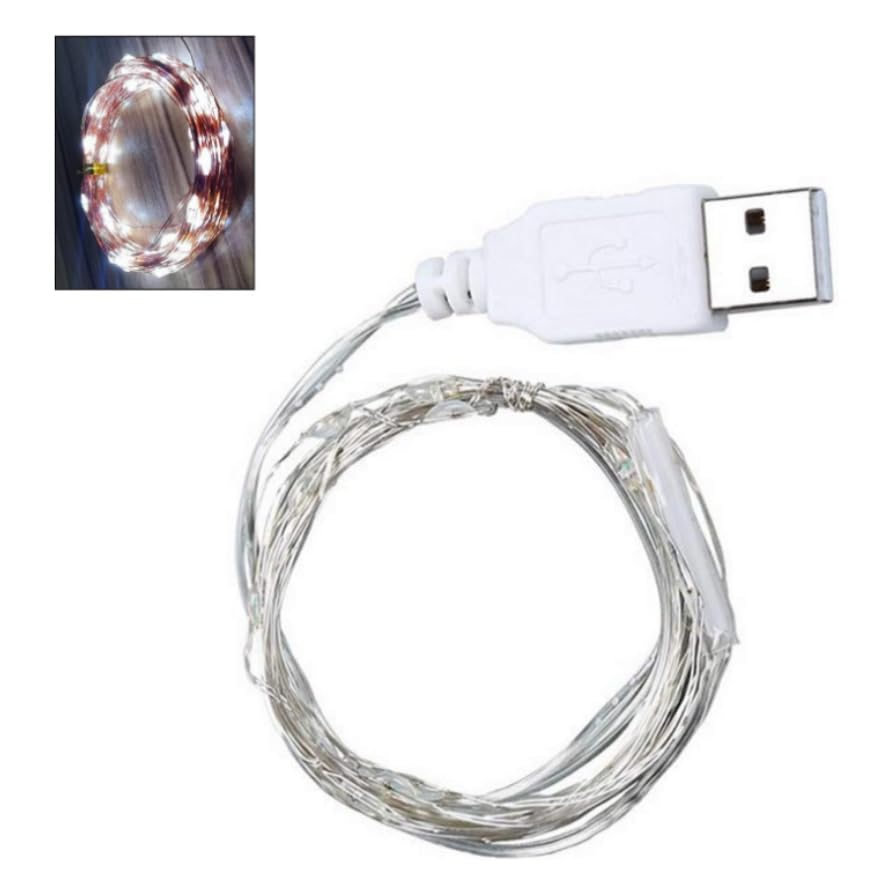 JJLFresheners 30ft Silver LED USB Wire Fairy String Lights for Wedding Party Christmas Festival Decorations,Home and Kitchen