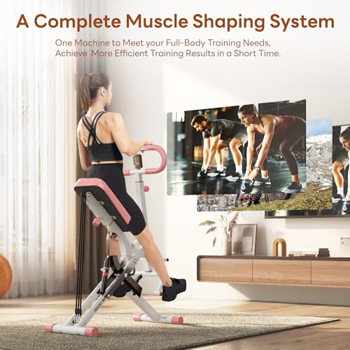 Image of SogesPower Squat Machine for Home Gym, Squat Rowing Machine with Adjustable Resistance and Optional Full Motion, Squat Assist Trainer for Glutes & Legs Workout, Up to 330lbs