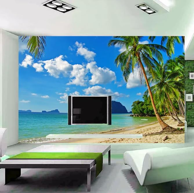 Grand papier peint chambre style paysage marin haut de gamme 3D