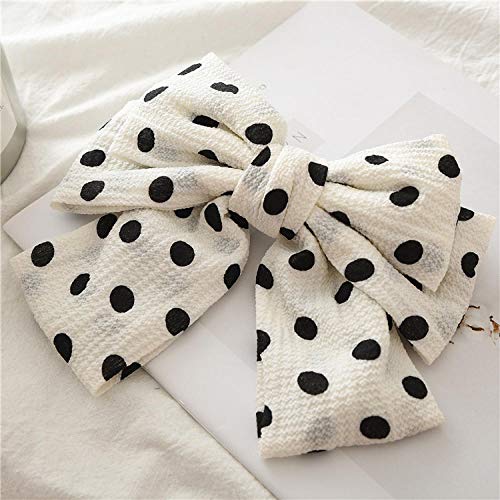 1 grande épingle à cheveux en pointillé nœud papillon pour coiffe femme-blanc Cover