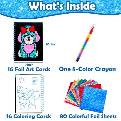 Image of FUNNYB&G Mess-Free Foil Art Craft for Kids Ages 4-10, Kids Birthday Gift