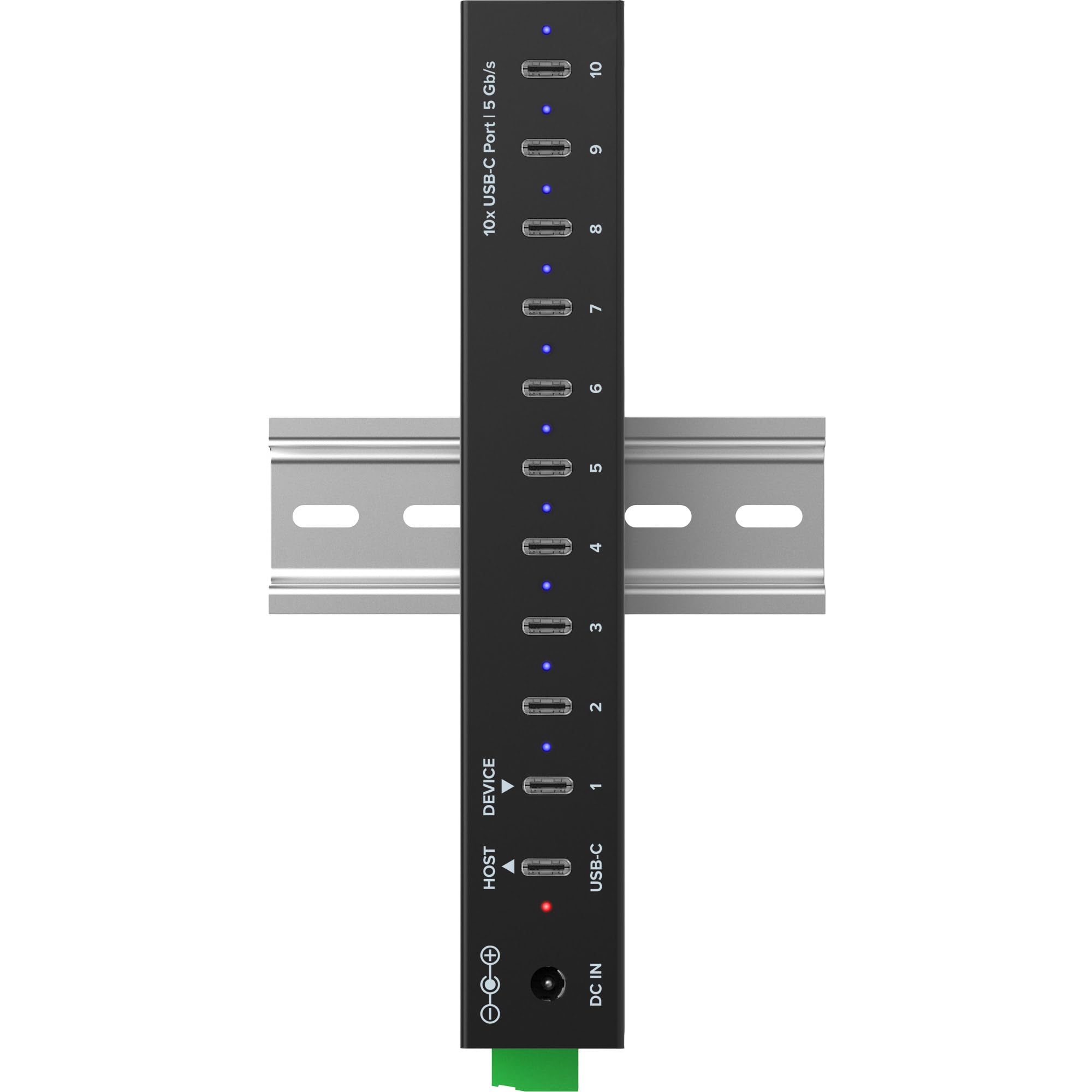 InLine Hub industriale USB-C a 10 porte, USB 3.2 Gen.1, 5 Gb/s