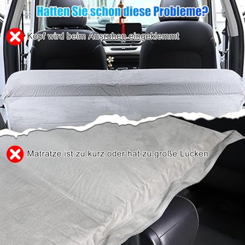 WODHMIEY Auto-Rücksitzverlängerung, Faltbare Rücksitzmatratzenverlängerung Aus Flanell, Tragbare Erweiterungsplatte Für Camping Und Schlafen, Universal Für SUVs, MPVs Und Kompakte Fahrzeuge Schwarz