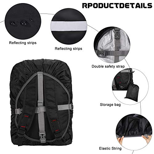 Heveer Rain Cover Backpacks Waterproof Rain Cover 40-50L with Adjustable Buckle Reflective Strips for Hiking Camping Cycling Pack of 2 - Image 7
