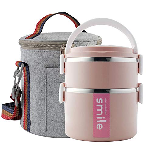 YBOBK HOME Bento Box, Stainless Steel Insulated Microwave Safe Stackable Bento Lunch Box