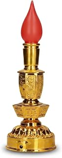 Chinese Candle Lamp Plastic Red Traditional Retro Decor Light | 1 piece for home and bedroom display, lightweight form for shelves tables and indoor room arrangements
