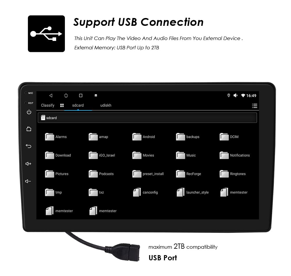 Ossuret Autoradio pour Citroen C2/C3 (2001-2010), 9 Pouces Android 13 écran Tactile 2+32 Go Navigation GPS avec Carplay Android Auto Commande au Volant DSP Bluetooth USB WiFi