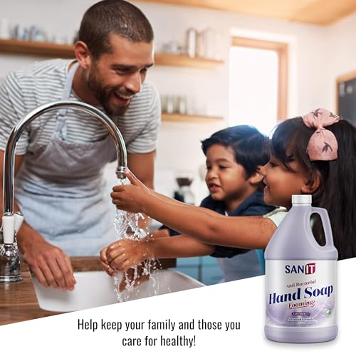 Image of Sanit Antibacterial Foaming Hand Soap Refill - Advanced Formula with Aloe Vera and Moisturizers - All-Natural Moisturizing Hand Wash - Made in USA, Lavender, 1 Gallon