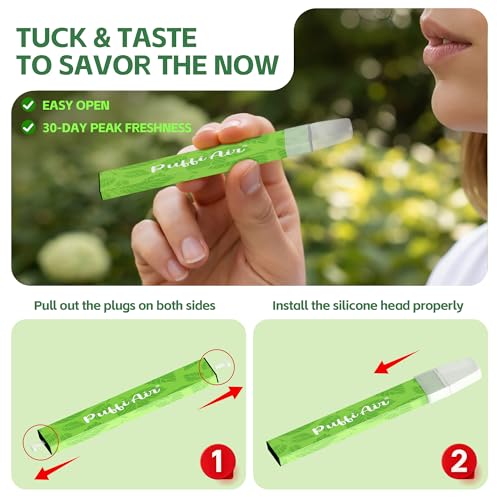 Image of PUFFIAIR Mint Herbal Air Inhaler | with Natural Mint Infusion for Instant Refreshment,Craving & Stress Relief, Nicotine-Free Non-Electric Smokeless Inhalers ，Usable Anywhere - 2 Pcs (2)