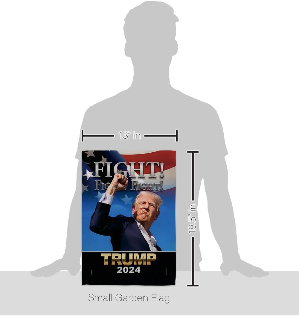 Fight For Trump Flag Mailbox kit Wall Hanging Decor Home Porch Vance Make America Great Again 2024 Shooting Poster Patio Yard Sign Outdoor Patriotic Decorations Republican Gift Made In USA