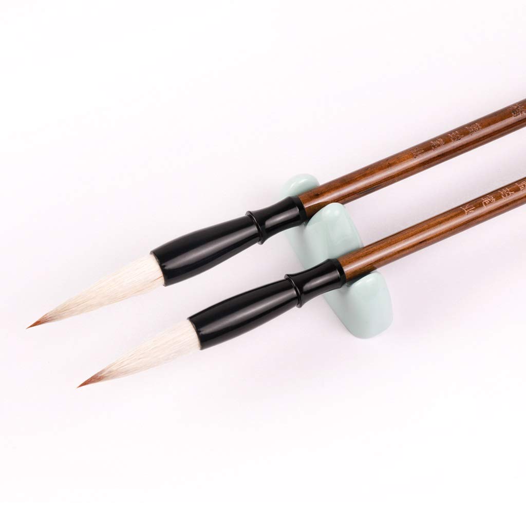 Ensemble de 6 pinceaux en bois à mémoire de forme, stylo et encre traditionnelleen bois à mémoire de forme, stylo et encre traditionnelle pour calligraphie, peinture et couplets de festival.