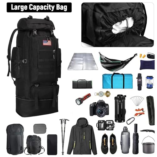 JUMAHE 100L Hiking Backpack for Men - Rucksack Molle Military Tactical Waterproof Lightweight Camping Backpack 3 Day Assault Pack for Travel, Climbing, Backpacking - Image 4
