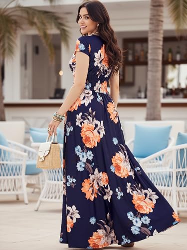 Image of KOH KOH Womens Long Modest Floor Length Flowing Summer Print Maxi Dress